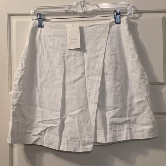 Womens Linen Blend Skort - A New Day Size 2 White - Picture 2 of 8